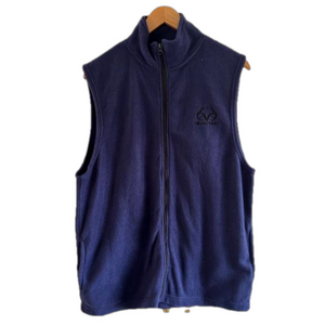Realtree Fleece Sleeveless Layering Vest Navy Blue Men's Size Large